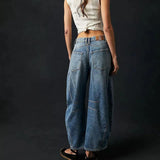 Mia - High-rise utility jeans with wide leg