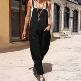 Loose Button Pocket Jumpsuit