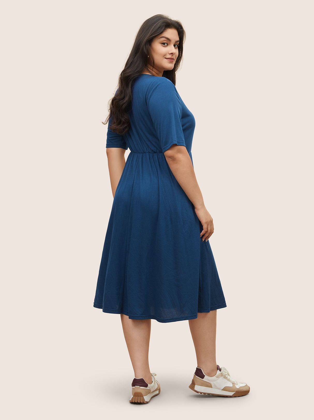 Supersoft Essentials Plain Surplice Neck Pocket Dress