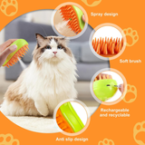 Cat Steam Brush Steamy Dog Brush 3 in 1 Electric Spray Cat Hair Brushes