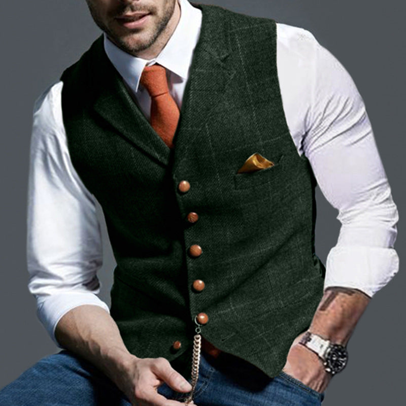 Fidel - Sleeveless men's waistcoat with classic turn-up sleeves