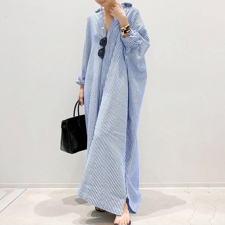 Yemaya - Oversized maxi dress with stripes