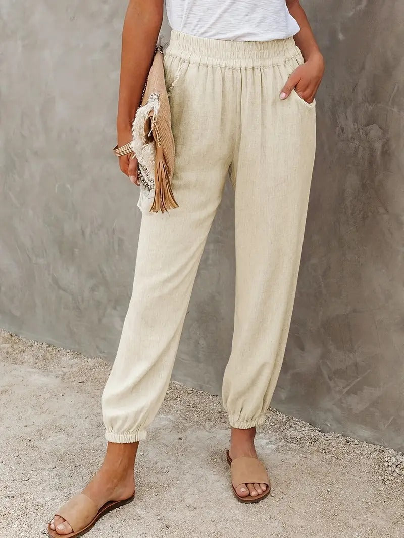 Livia - Long trousers with high waist