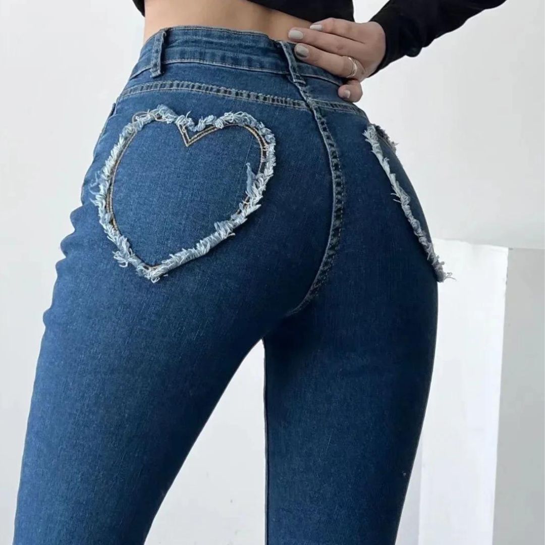 Ara - Jeans With High Waist and Heart Fringes