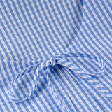 Harper - Gingham romper with keyhole neckline and bow detail