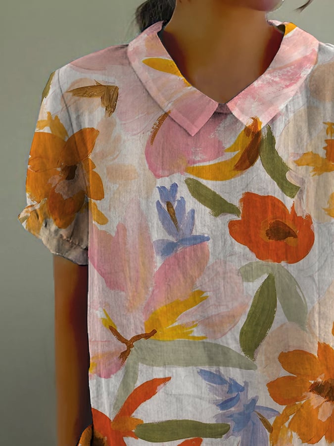 Women's Art Floral Vintage Casual Shirt