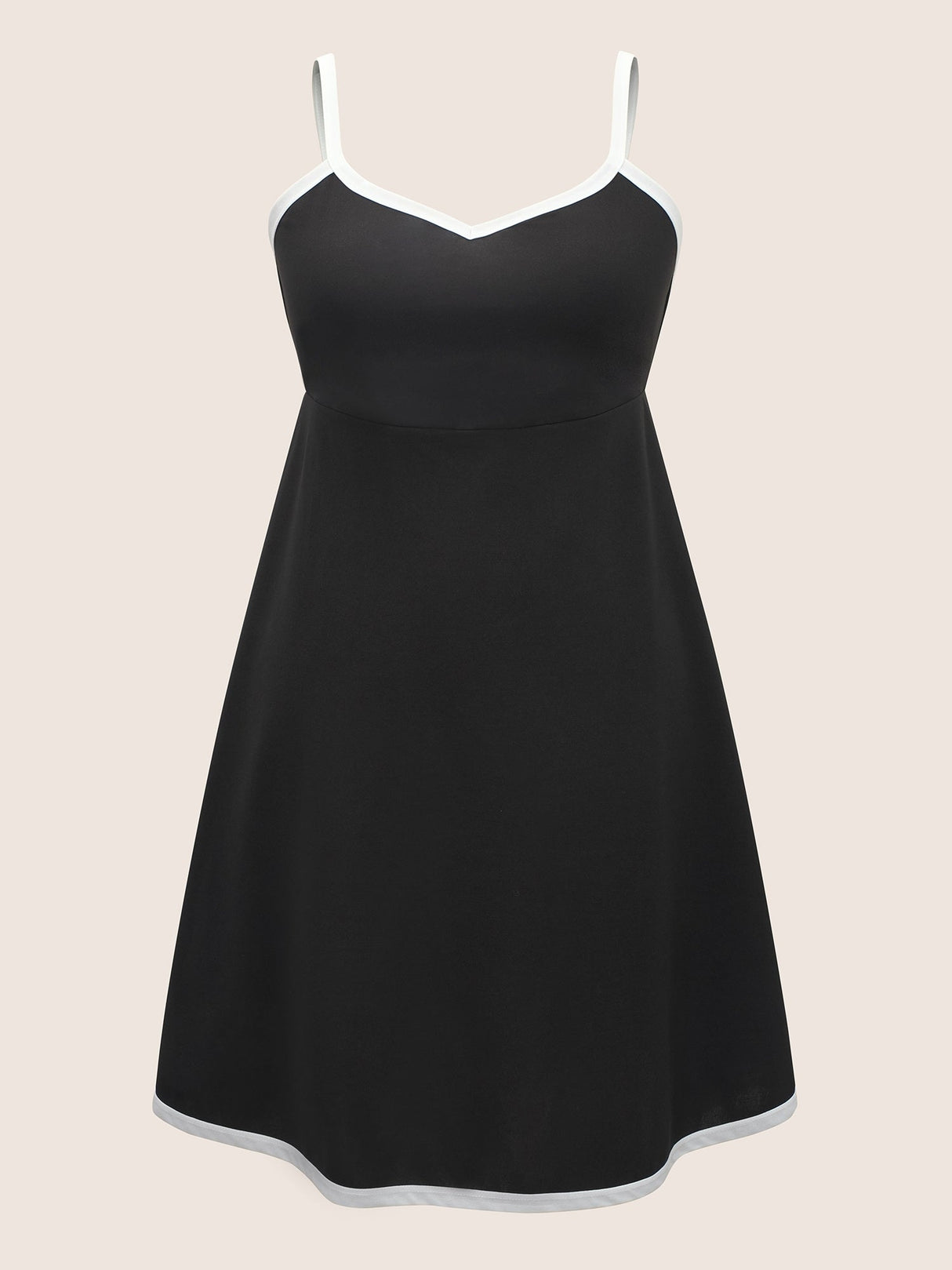 Contrast Trim Adjustable Straps Dress