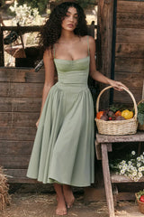 Victoria | Sleeveless midi dress with corset fit - Attractive fit