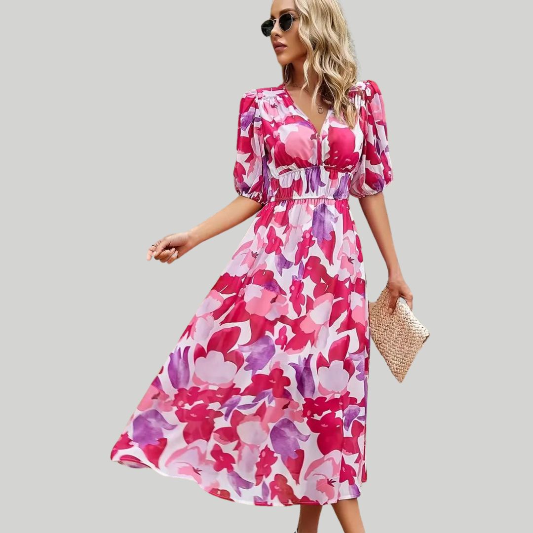 Fiona - Midi dress with uneven hemline