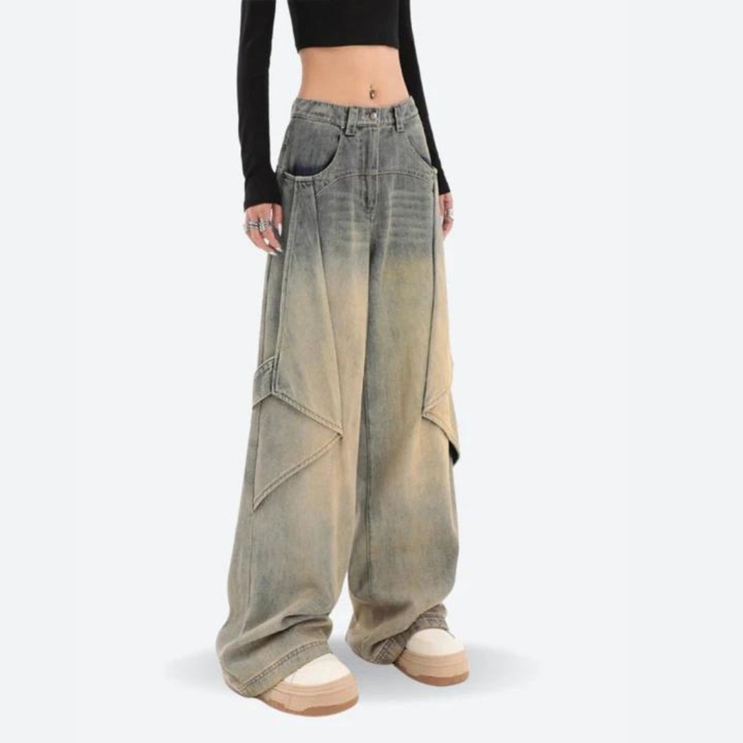 Valencia - Layered wide-leg skater jeans