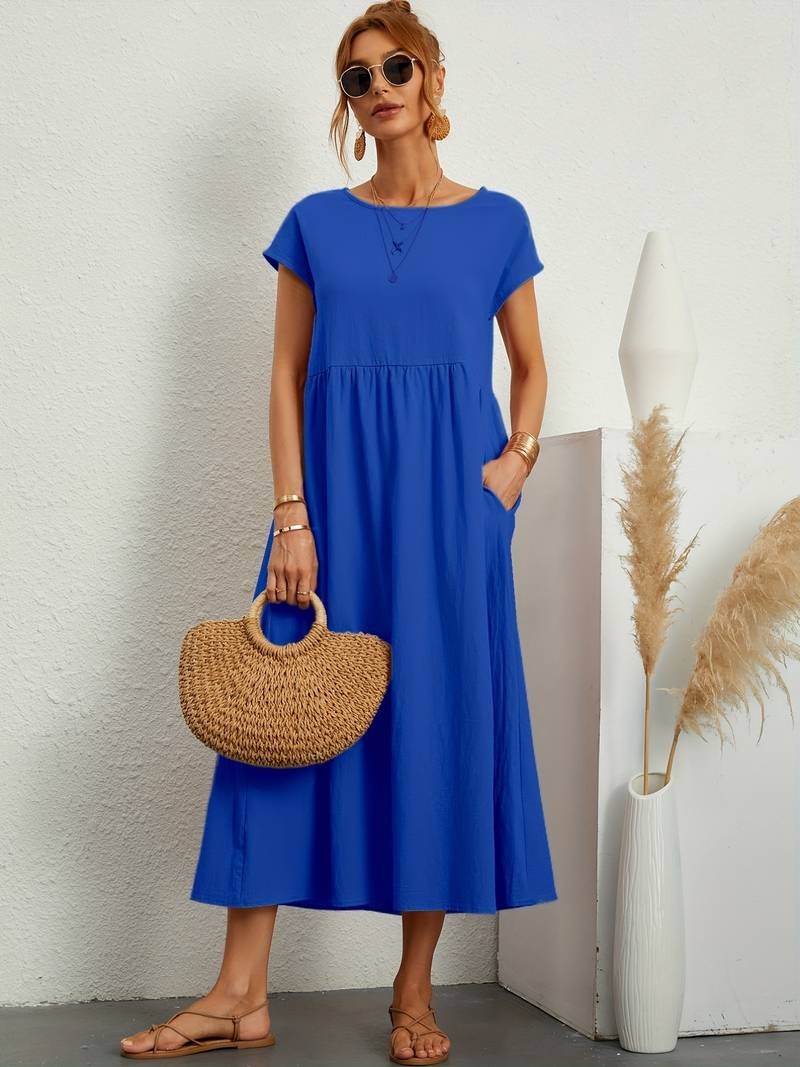 Solena - Casual, loose summer dress with pockets