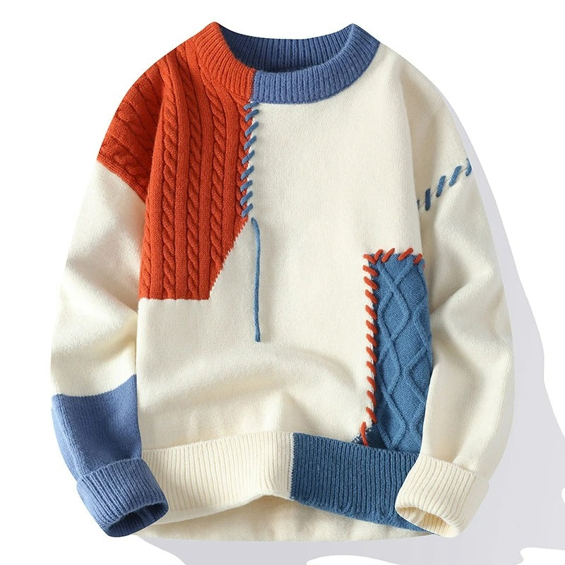 Warm Turtleneck Stylish Patchwork Sweaters for Men