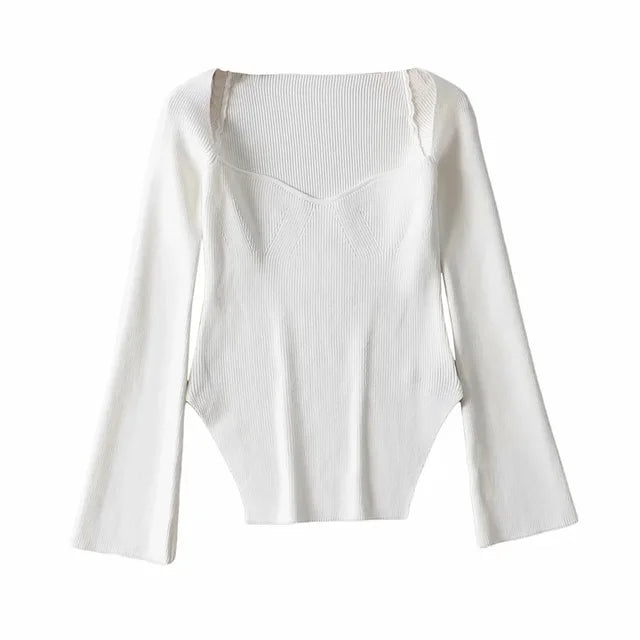 Erich - Knitted Sweater With Square Neckline