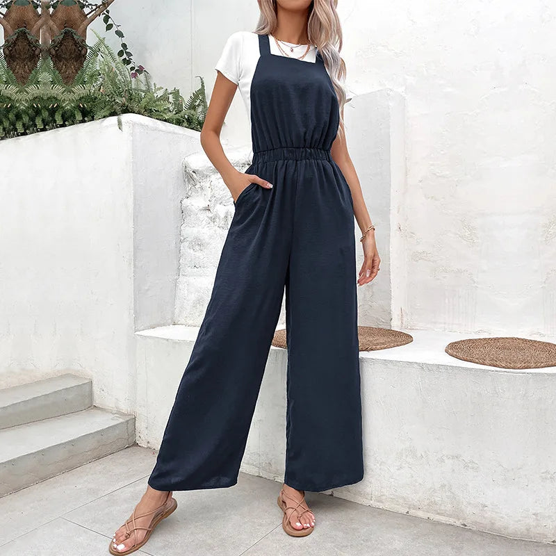 Caroline - Jumpsuit with wide leg and waist tightening