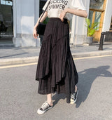 Summer retro chequered long skirt