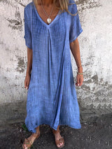 TAMI dress in cotton and linen