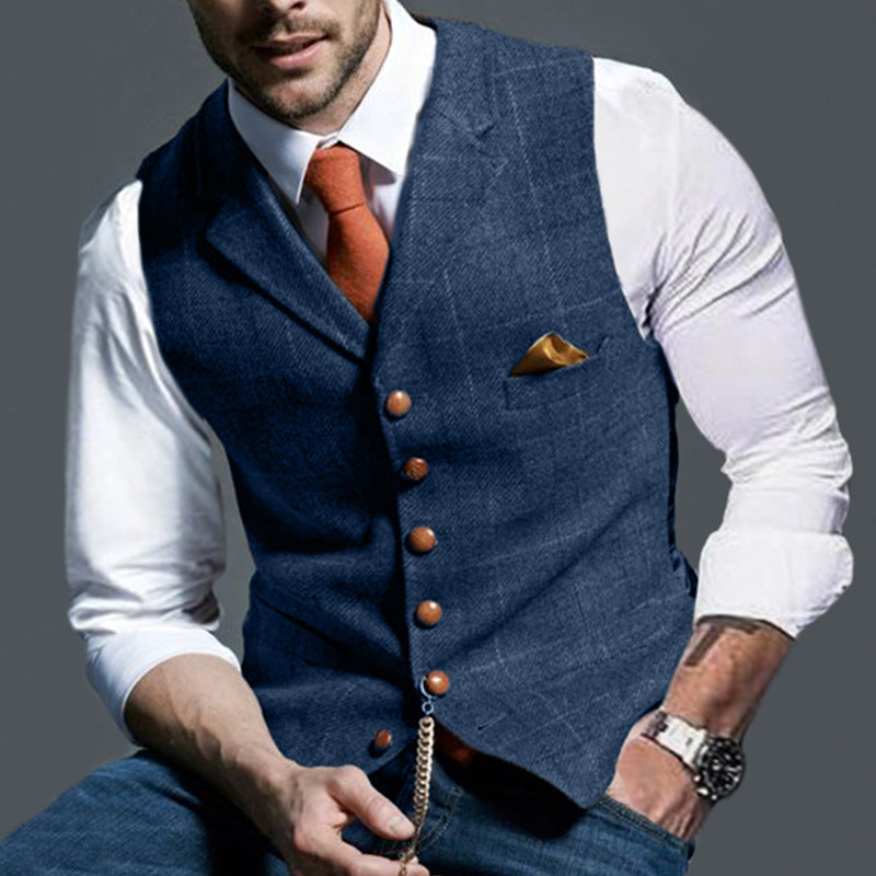 Fidel - Sleeveless men's waistcoat with classic turn-up sleeves