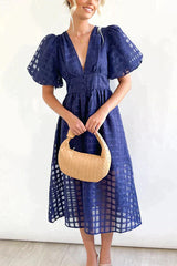 Stylish unique dress with puffy arms