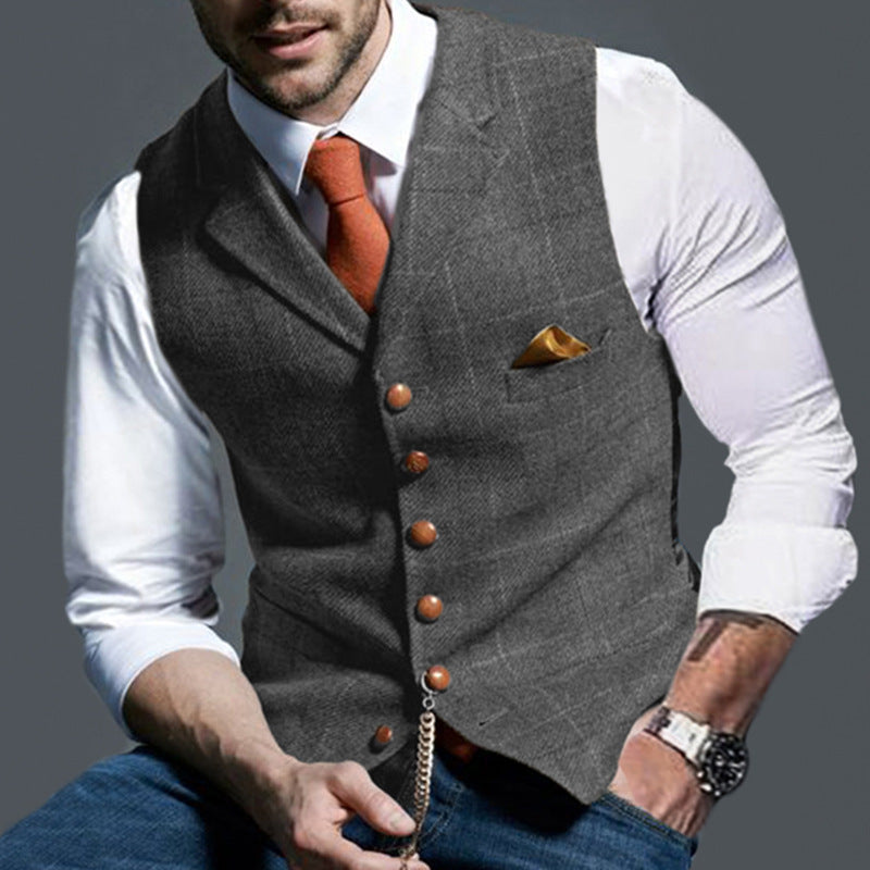 Fidel - Sleeveless men's waistcoat with classic turn-up sleeves