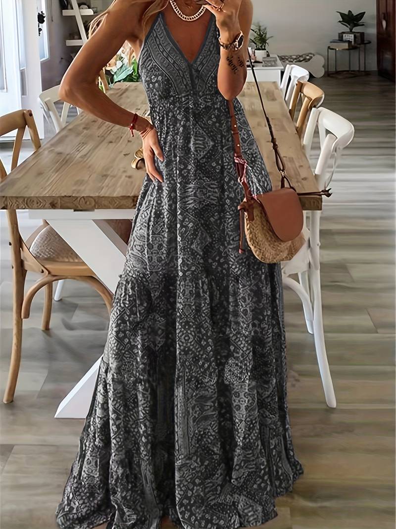 Yeva - Bohemian-style maxi dress with ethnic print