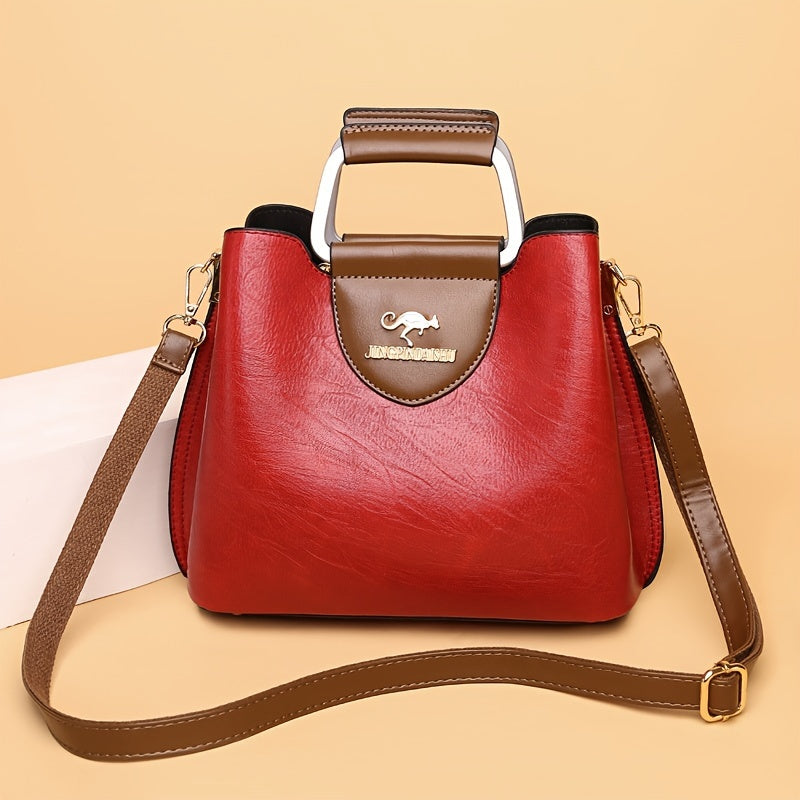 Ava - Elegant two-coloured leather bag