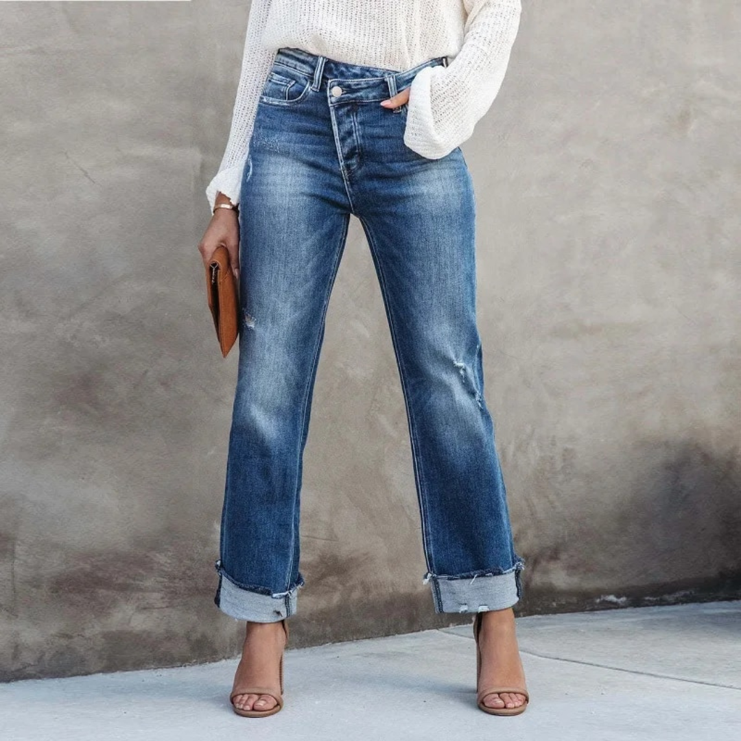 Melanie - Trendy High-Waist Denim Pants