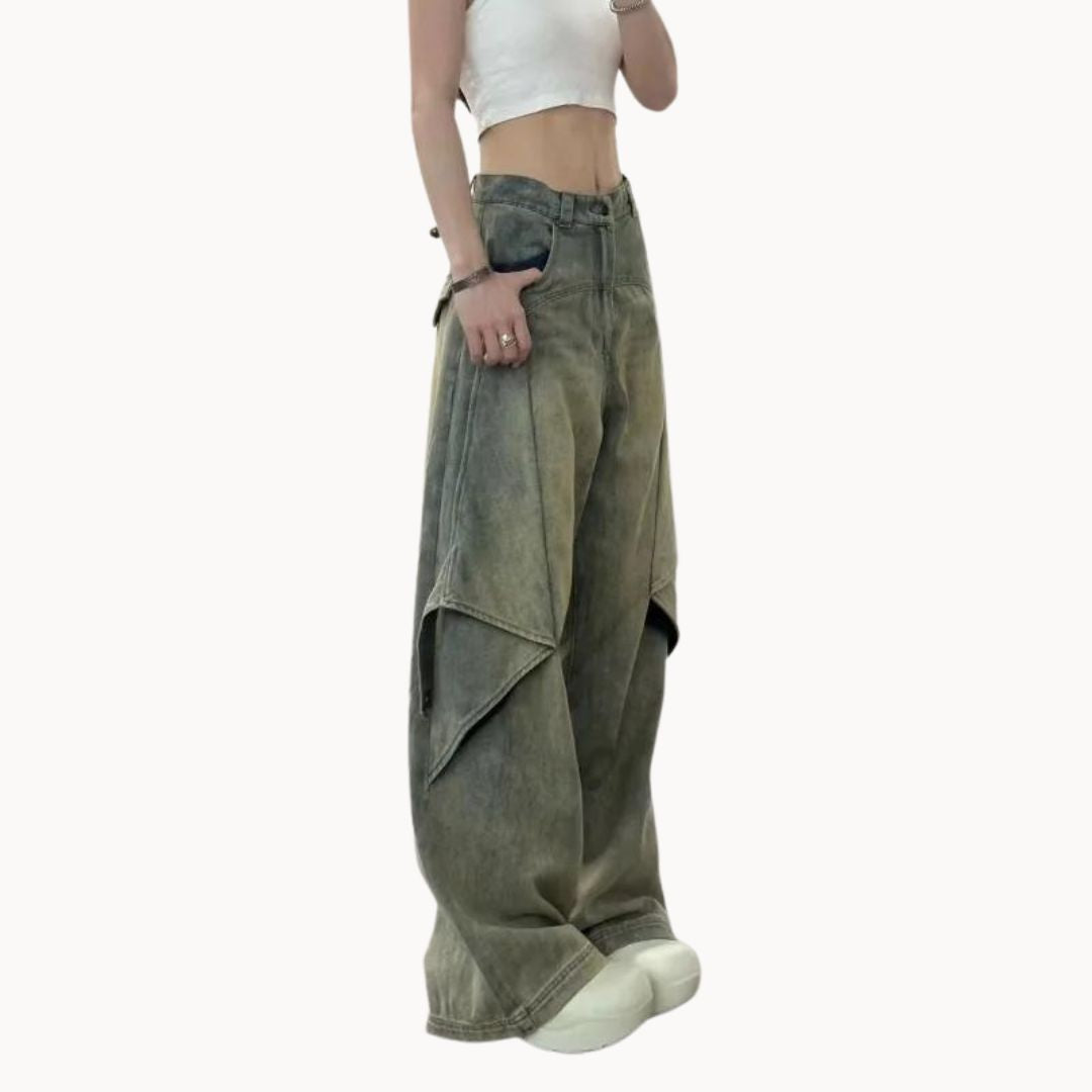 Valencia - Layered wide-leg skater jeans