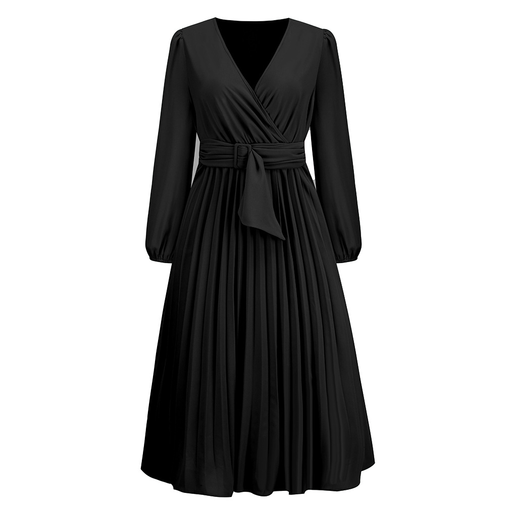 Ethereal - Pleated midi dress with belt