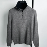 Men's high neck knitted jumper with zip closure