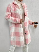 Liesa - Elegant checked teddy coat