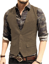 Dominic - Sleeveless waistcoat with textured details