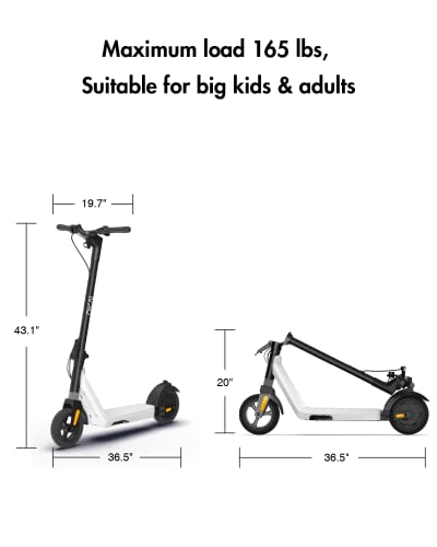 ES50B Electric Scooter - 12.4 Miles Range & 15.5 MPH - Lightweight and Foldable E Kick Scooter for Kids, Teens & Adults