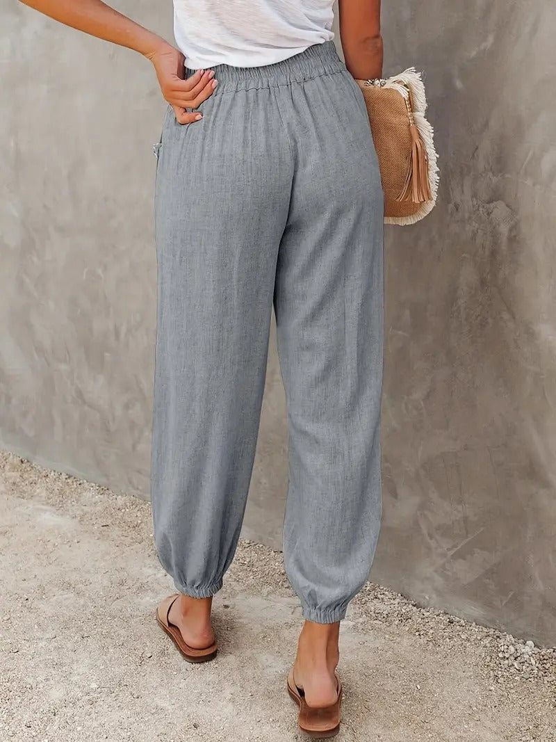 Livia - Long trousers with high waist