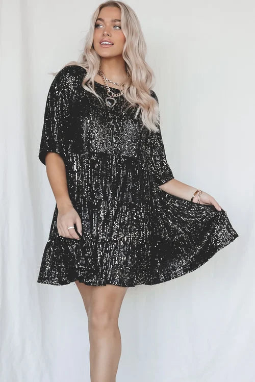 Daelia | Comfy Sequins baby doll dress