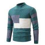 Patchwork knitted jumper for men