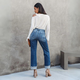 Melanie - Trendy High-Waist Denim Pants