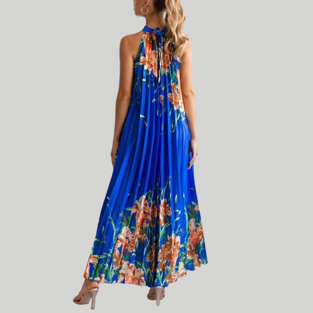 Leah - Floral maxi dress with pleats