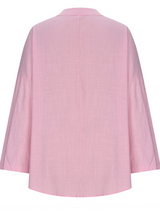 Women's Cotton Long Sleeve Round Neck Solid Color Loose Beach Shirt