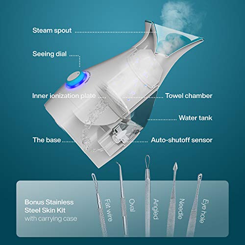 NanoSteamer Large 3-in-1 Nano Ionic Facial Steamer with Precise Temp Control