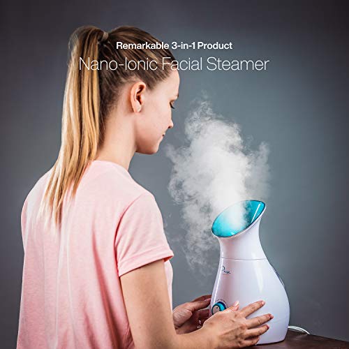 NanoSteamer Large 3-in-1 Nano Ionic Facial Steamer with Precise Temp Control