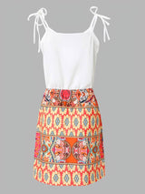 Ferne - Cami dress with floral print and drawstring