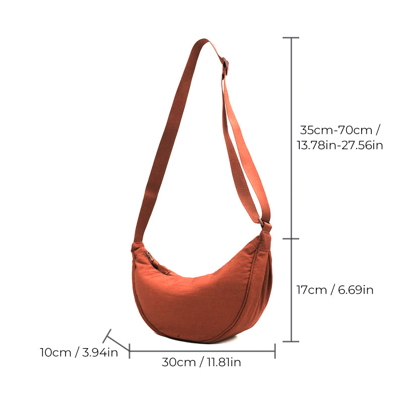 Crescent-shaped bag