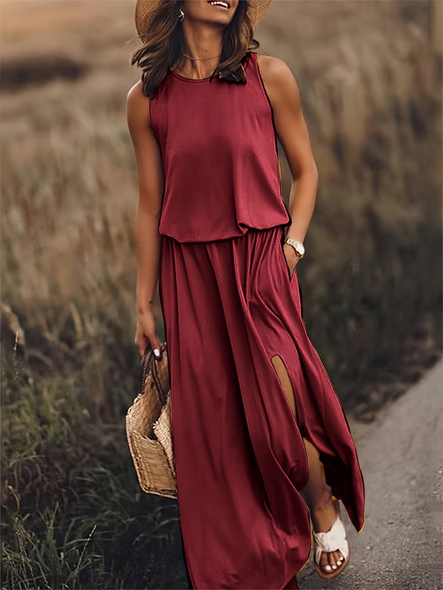 Rosaline - Solid boho maxi dress made of modal in different colors