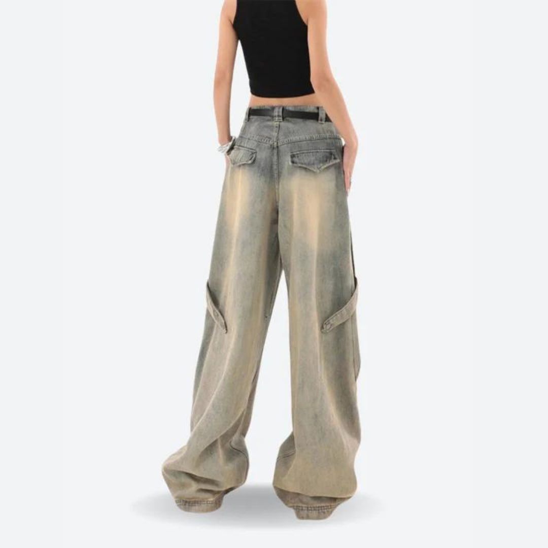 Valencia - Layered wide-leg skater jeans