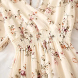 Clarissa - Elegant floral print midi dress