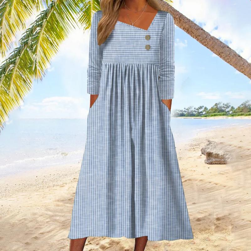 Wareese - Blue striped casual dress