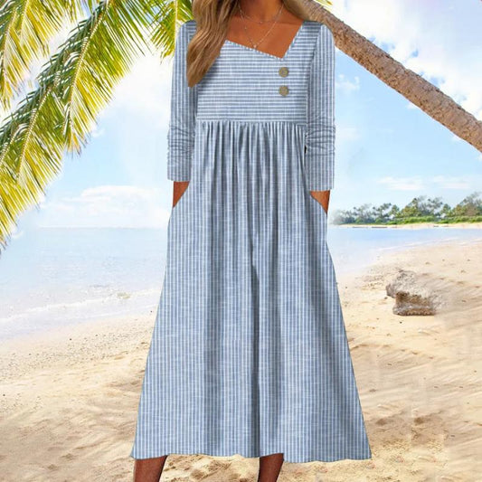 Wareese - Blue striped casual dress