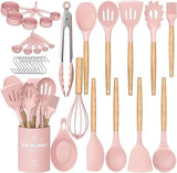 33 pcs Non-Stick Silicone Cooking Kitchen Utensils Spatula Set with Holder