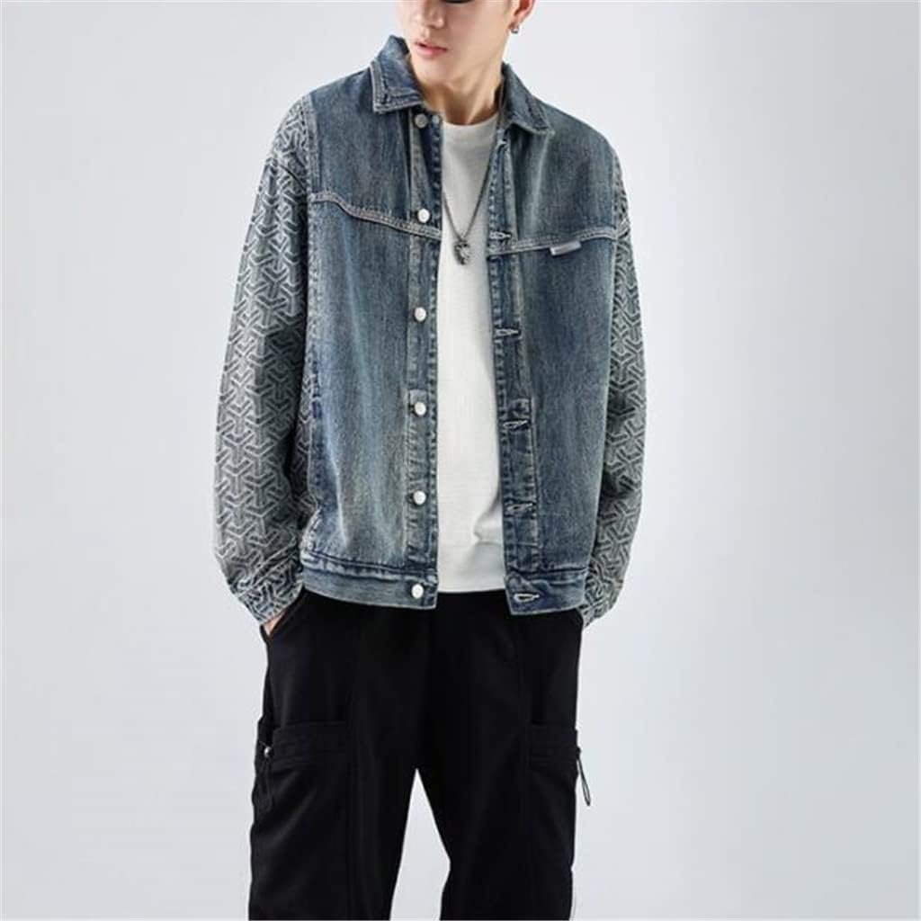 Elliott - Denim jacket with patterned sleeves