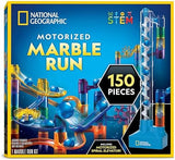 National Geographic Marble Run with Motorized Elevator - 150-Piece Marble Maze Kit with Motorized Spiral Lift, 30 Marbles, Storage Bag & More, Perpetual Motion Machine, Marble Game, Kids Physics Toys